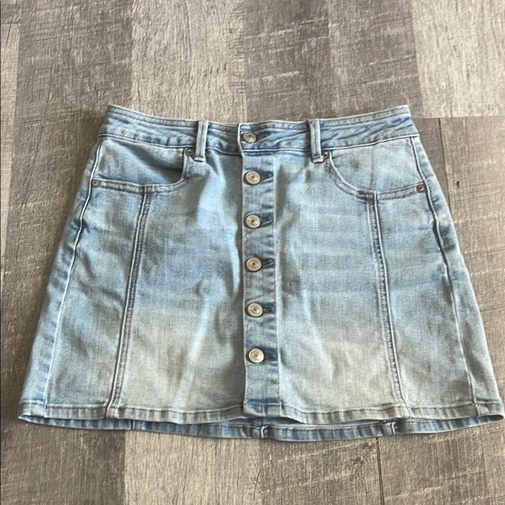 American‎ Eagle Button-Up Denim Mini Skirt